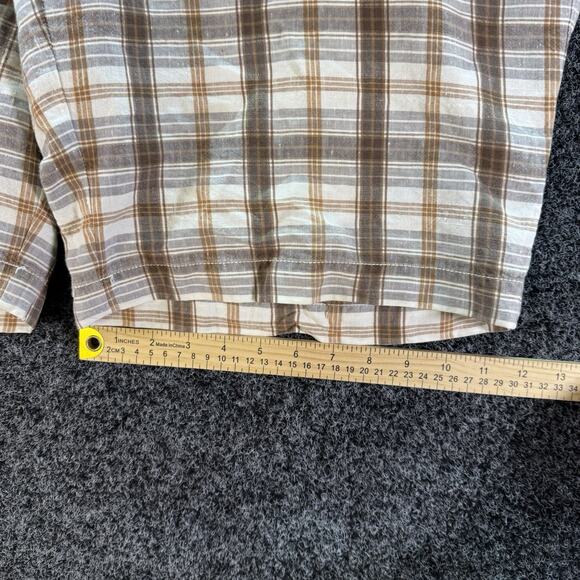 Tommy Bahama Shorts Mens Size 38 Brown Plaid Linen Silk Casual Chino - Picture 7 of 8